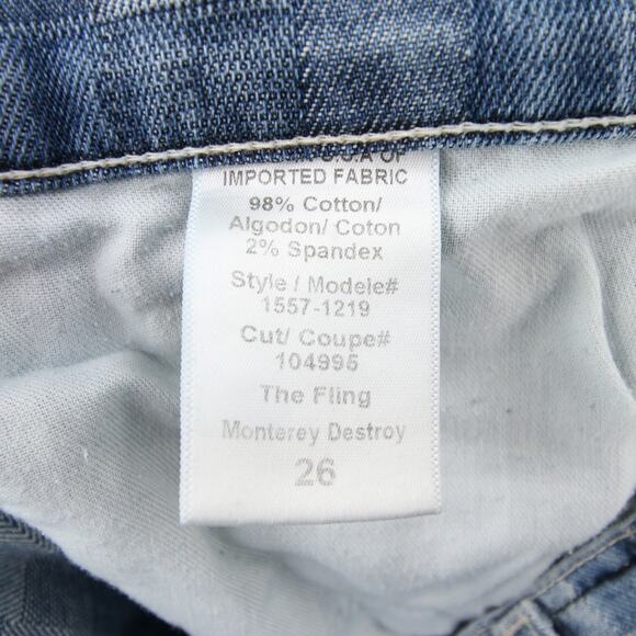 Current/Elliott Jeans Blue Distressed Checkered Grid Fling Slim Boyfriend 26 - Picture 11 of 14